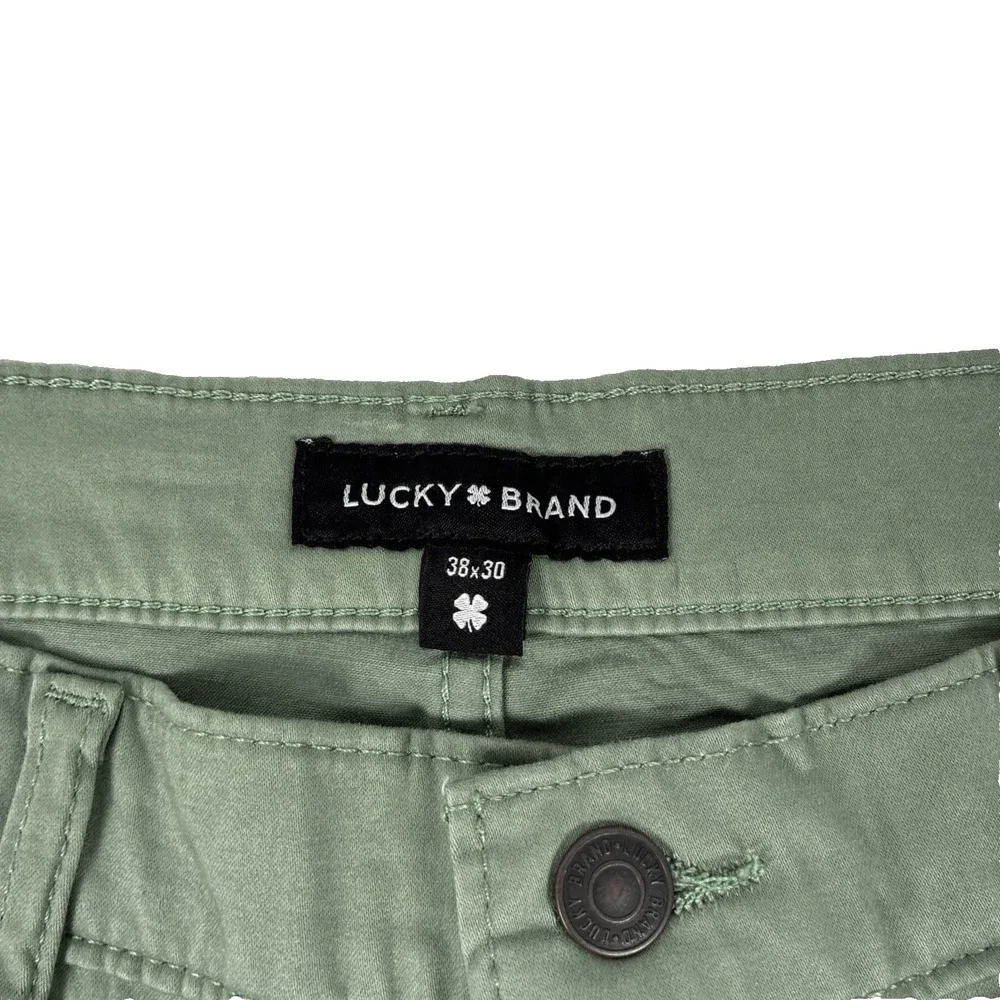 NWT Lucky Brand Men's 121 Slim Straight Long Pants Desert Sage Size 38x30 Green
